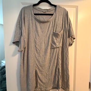 Free People Gray Oversized Tee